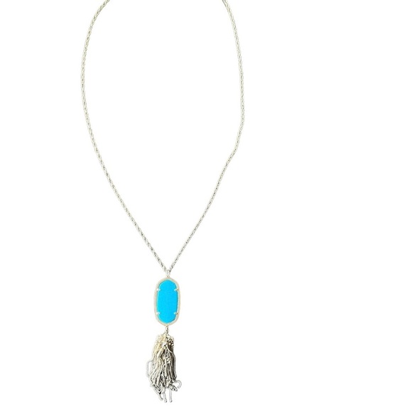 Retired Kendra Scott Rayne Turquoise Stone Tassel Pendant Necklace - Picture 6 of 8